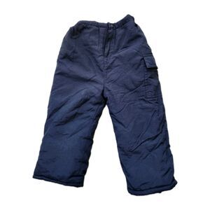 Absorba Infant Navy Blue Snow Pants Insulated Zip Snap Elastic Waist Sz 24M GUC